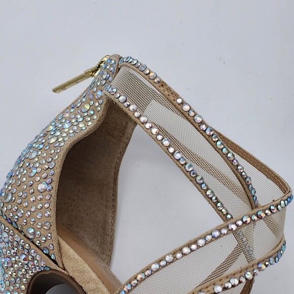 Thalia Sodi Ceara Rhinestone Peep Toe Pumps Size 7 - Picture 12 of 14